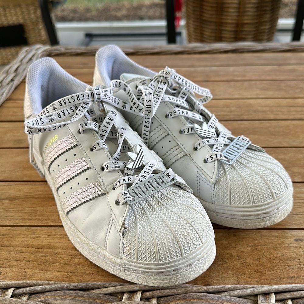 Adidas Superstar Sneaker Queen Jewels Cloud White with Black Gold Metallic 7